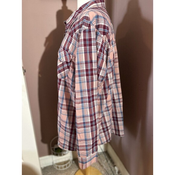 Wrangler Wrancher Pearl Snap Shirt Womens 3XL Western Plaid Vintage 90s Y2K - Picture 2 of 10